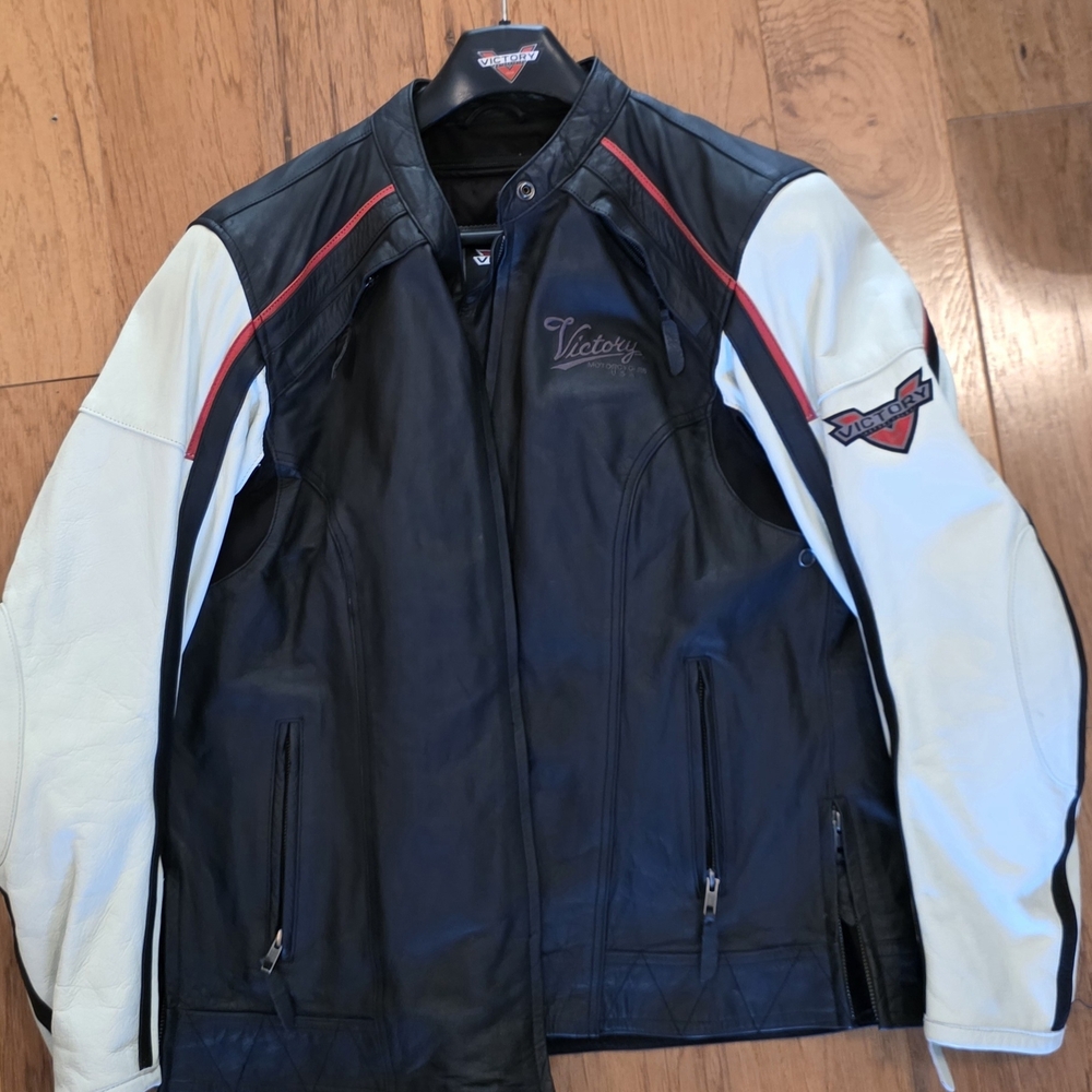 Victory Black and White Leather Jacket